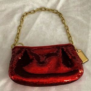 Coach red sequin evening bag- gorgeous ❤️
